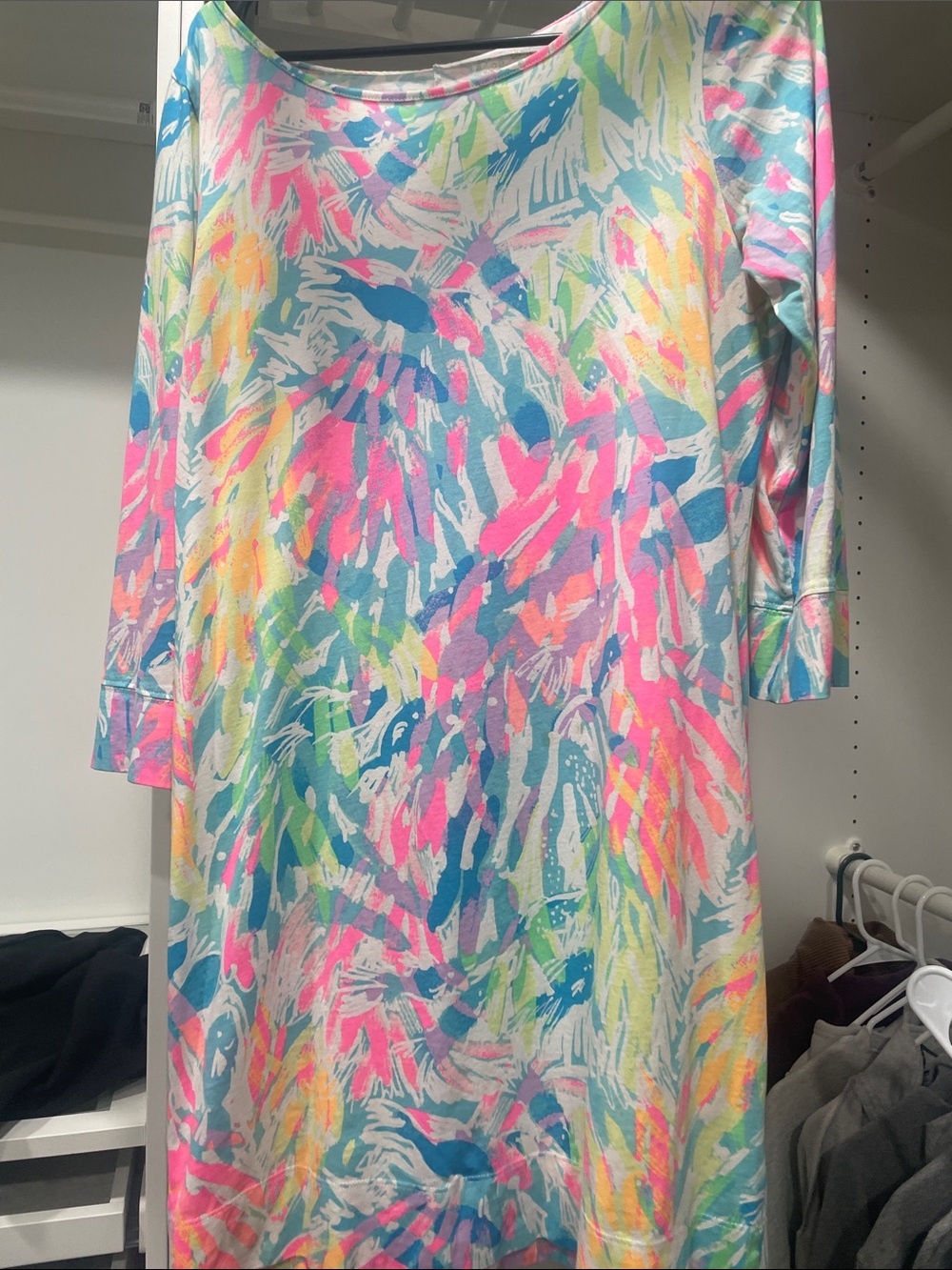 Colorful Pastel Abstract Print Dress